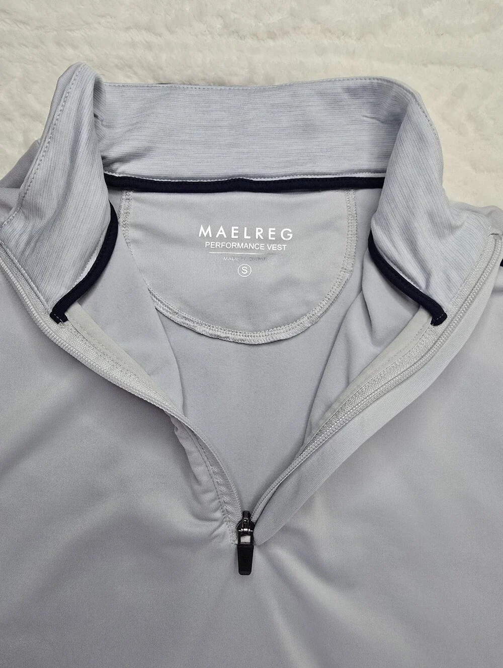 Maelreg Performance Golf Vest Light Blue Quarter Zip Mock Neck Athletic S